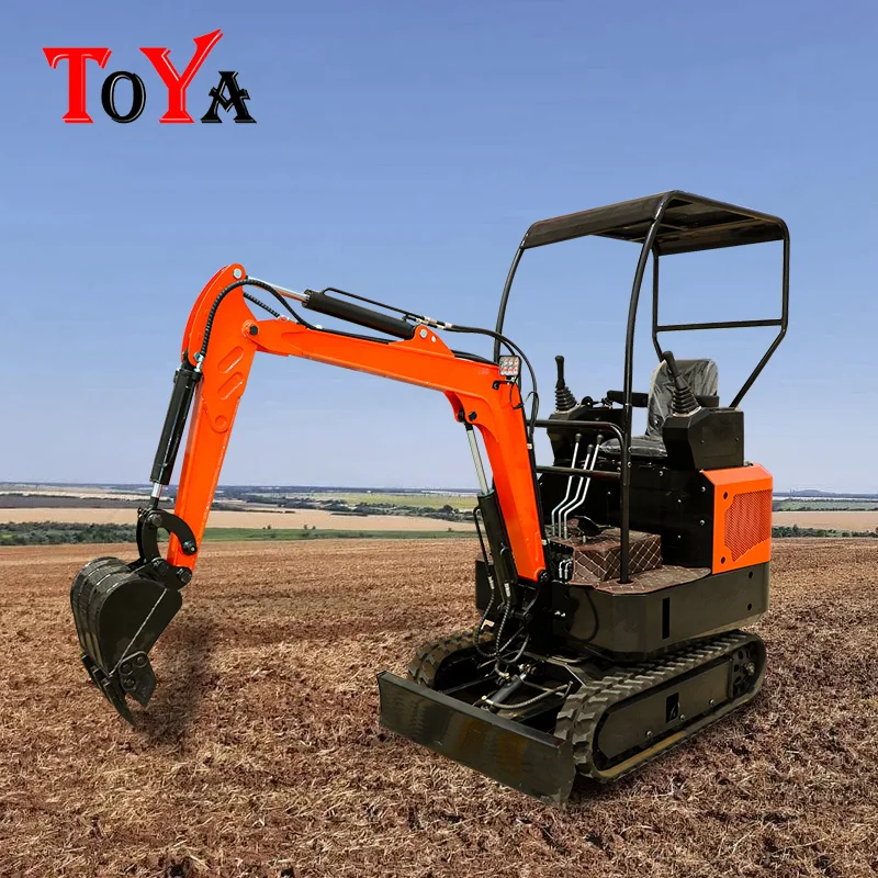 Mini bagger earth-moving crawler compact machinery with sidesway boom hydraulic bucket small micro rotary grapple customized