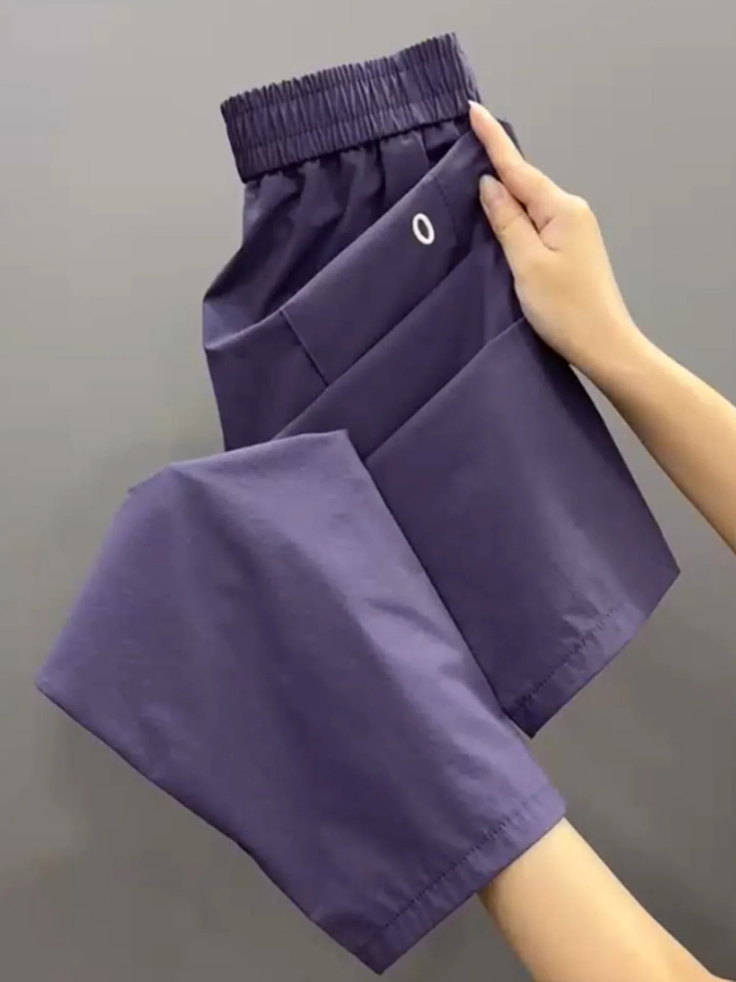 

Ледяной шелк Qui Dry Спортивные брюки с высокой талией Свободный крой Летние тонкие модели больших размеров Удобные эластичные повседневные брюки Harlan Carrot