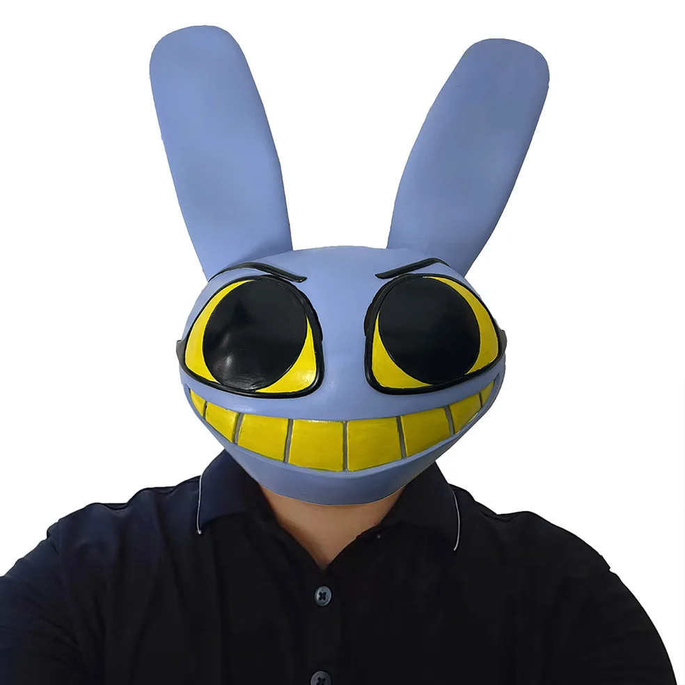Blaue Hasen-Vollgesichtsmaske mit langen Ohren, verstellbarer Riemen, Halloween-Cosplay-Maskerade-Karnevalsparty-Kostüm-Requisite – Detail 3
