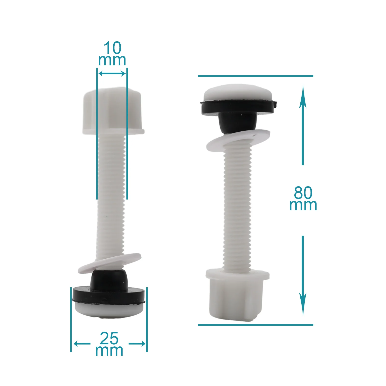 Toilet Hinge Close Coupling Bolts Nuts Rubber Toilet Cistern Seal Pan Rubber Washer 55mm Hole For Thread On Bottom Of Valve