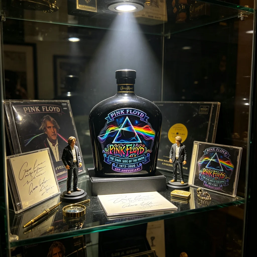 Botella Decorativa Conmemorativa del 53.º Aniversario de Pink Floyd, The Dark Side of The Moon, Botella Vacía de Licor Estilo Vintage para Exhibición en Bares