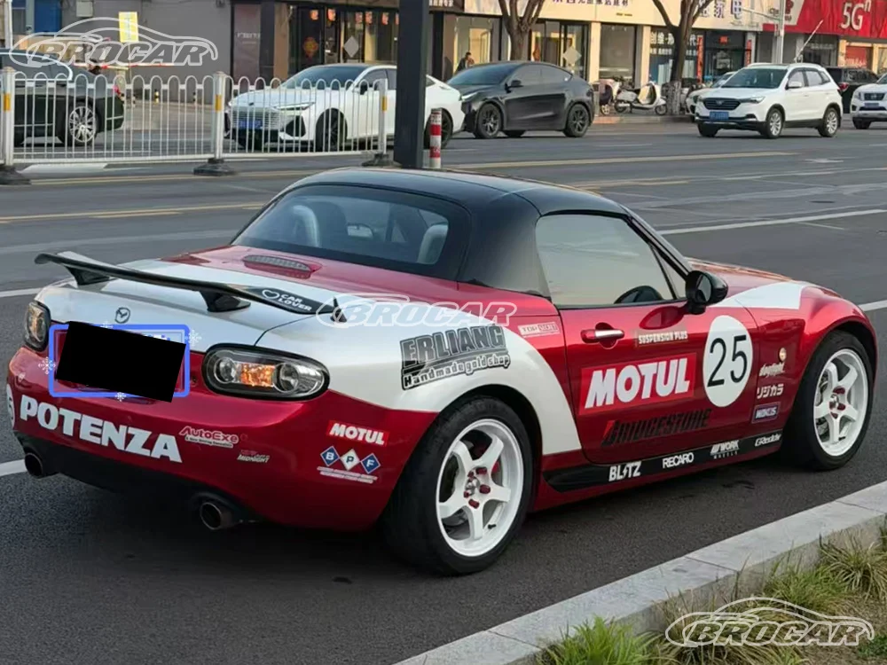 Für 1989-2023 Mazda MX-5 Miata NA NB NC ND GT-Style Hochwertiger ABS-Kunststoff Glänzend Schwarzer Spoiler Kofferraumflügel Heckspoiler