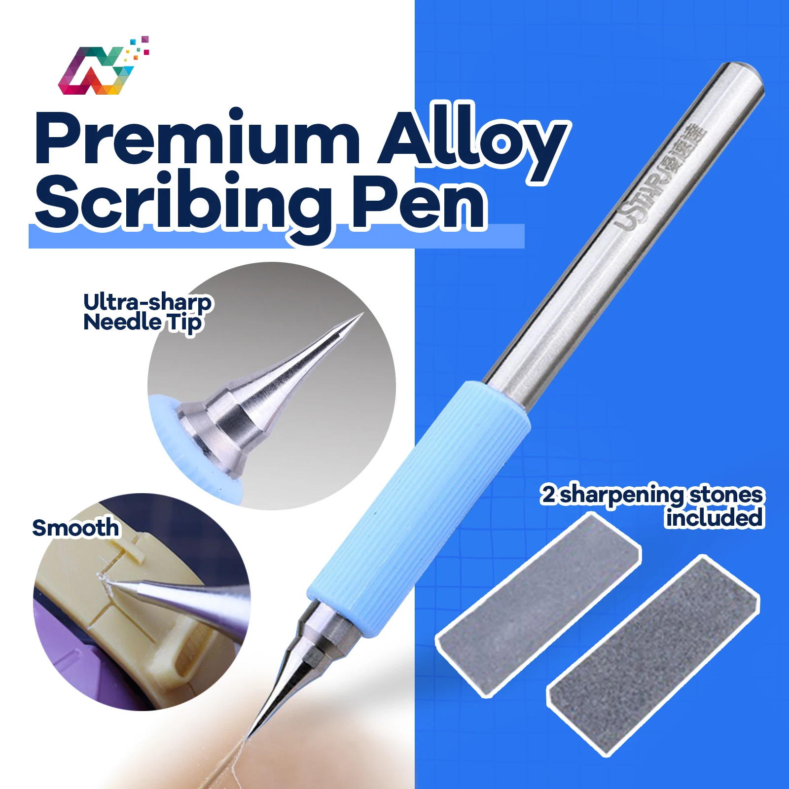 

Ustar UA-91800 Alloy Scribing Needle with Grinding Stone for Gundam Military Model Detail Upgrade Hobby DIY Craft Tool Accessory