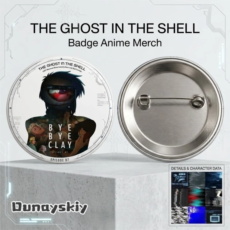 THE GHOST IN THE SHELL Badge Anime Merch Tin Pin Comic Con Collectible Decor Mini Pendant Gift Halloween Party Costume Party Cos