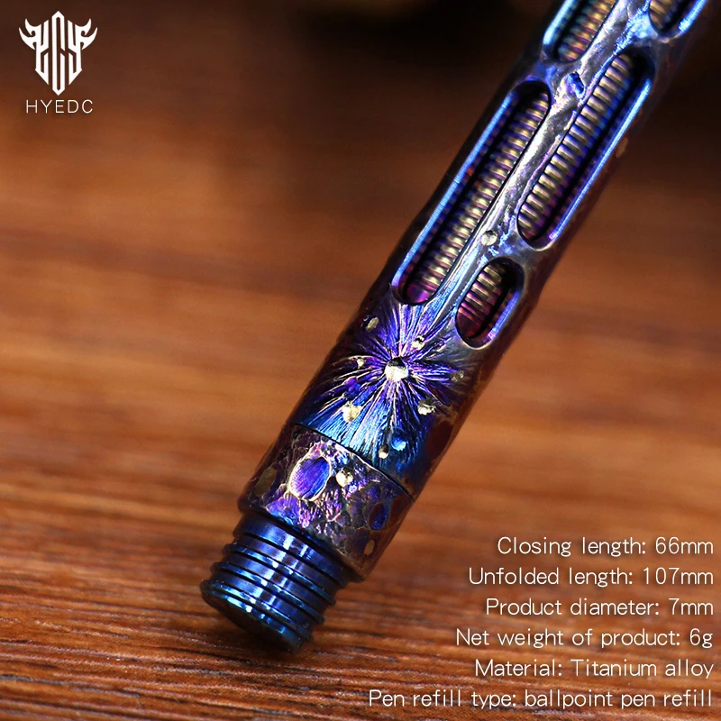 Imagem -02 - Mini Titanium Alloy Tactical Pen Star Sky Edição Limitada Metal Tungsten Steel Signature Pen Edc