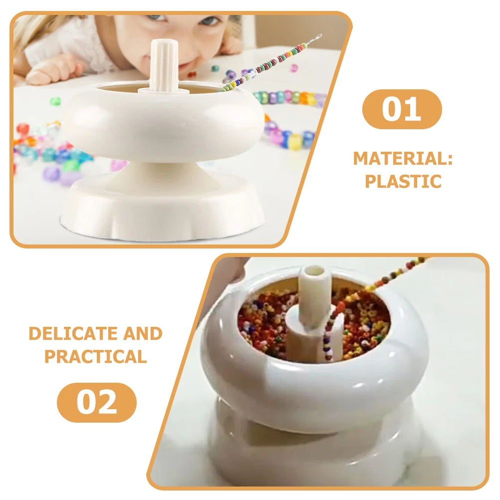1 conjunto de plástico grânulo girador diy miçangas tigela jóias fazendo ferramenta amarrando artesanato acessórios grânulo girador