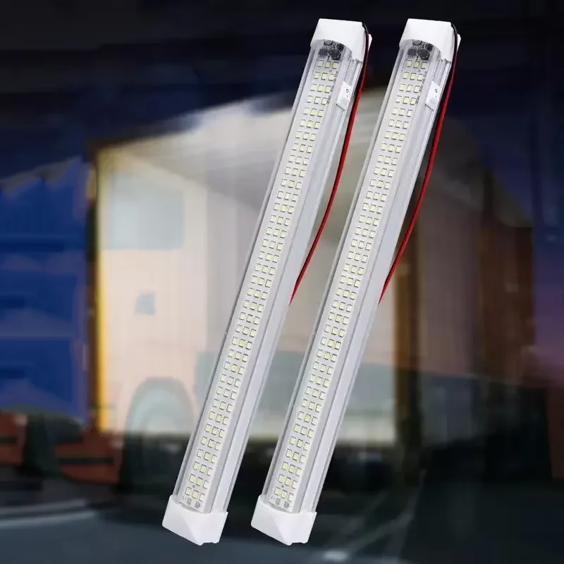 108LED 자동차 실내 LED 라이트 바 (ON/OFF 스위치 포함) 12V 24V 트렁크 램프 (트럭, 캠핑카, 보트, RV, 자동차 실내 돔 라이트용)