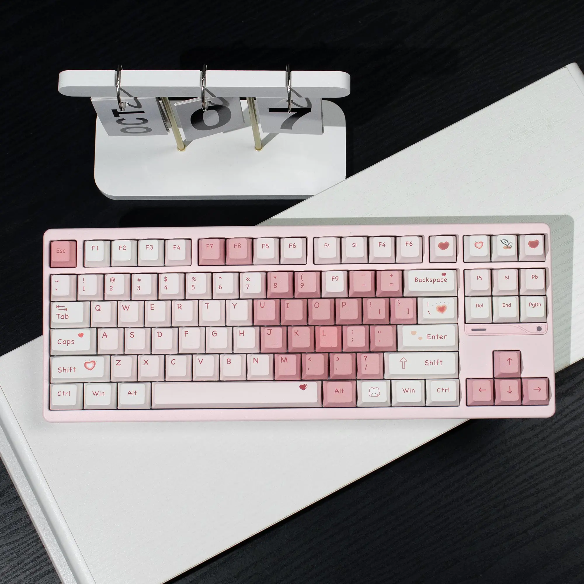 129/23 Keys Love Heart Cute Keycaps Cherry Profile Dye-Sublimation PBT Keycaps for MX Switches Mechanical Keyboard Kit
