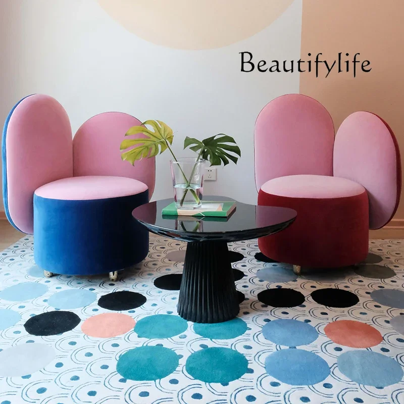 A44 Nordic modern designers about special-shaped round coffee table, living room sofa side, fiberglass simple round corner