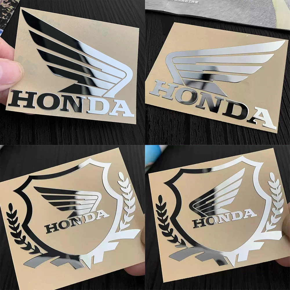 Adesivos para Carro Asas dos Sonhos, Adesivos Reflexivos Prateados para Capacete de Motocicleta Honda, Decalques para Modificação de Escape
