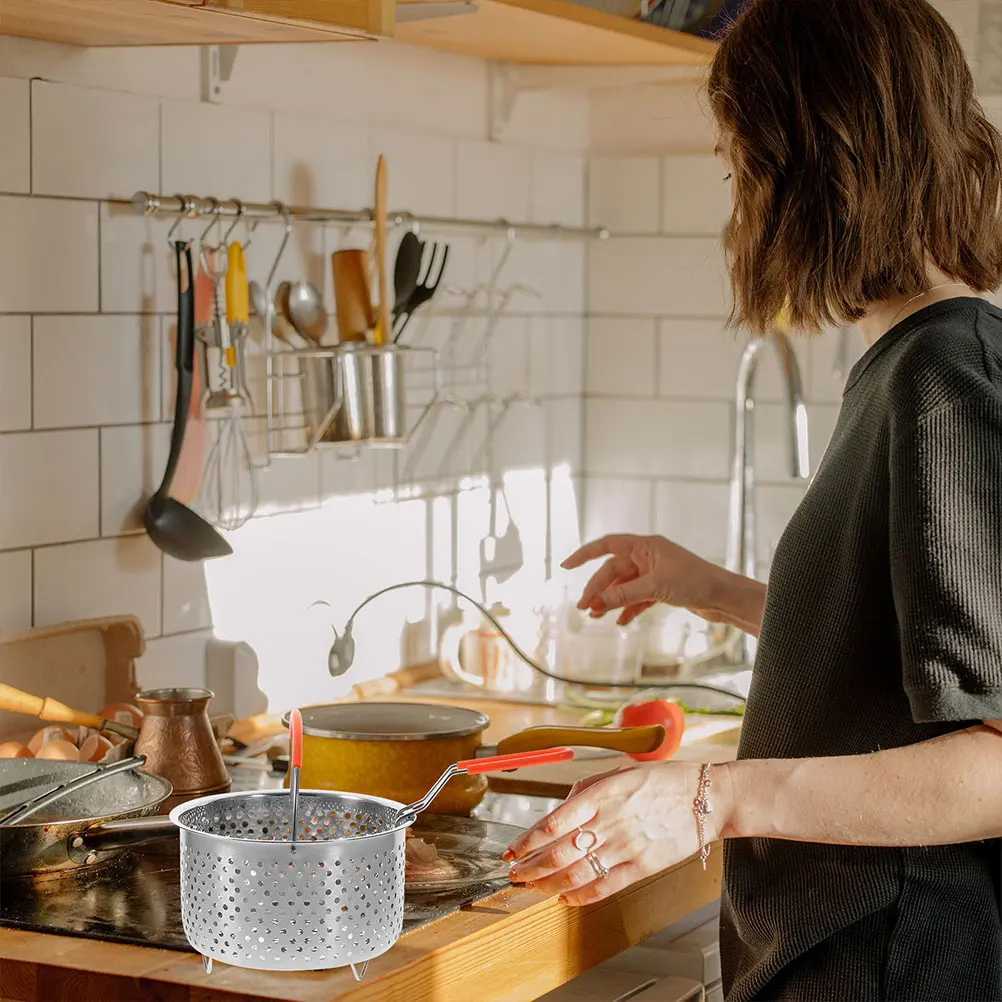 

Stainless Steel Frying Basket Deep Fryer Strainer For Pot Vegetable Steamer Cooking Kitchen Supplies Drainage Mesh