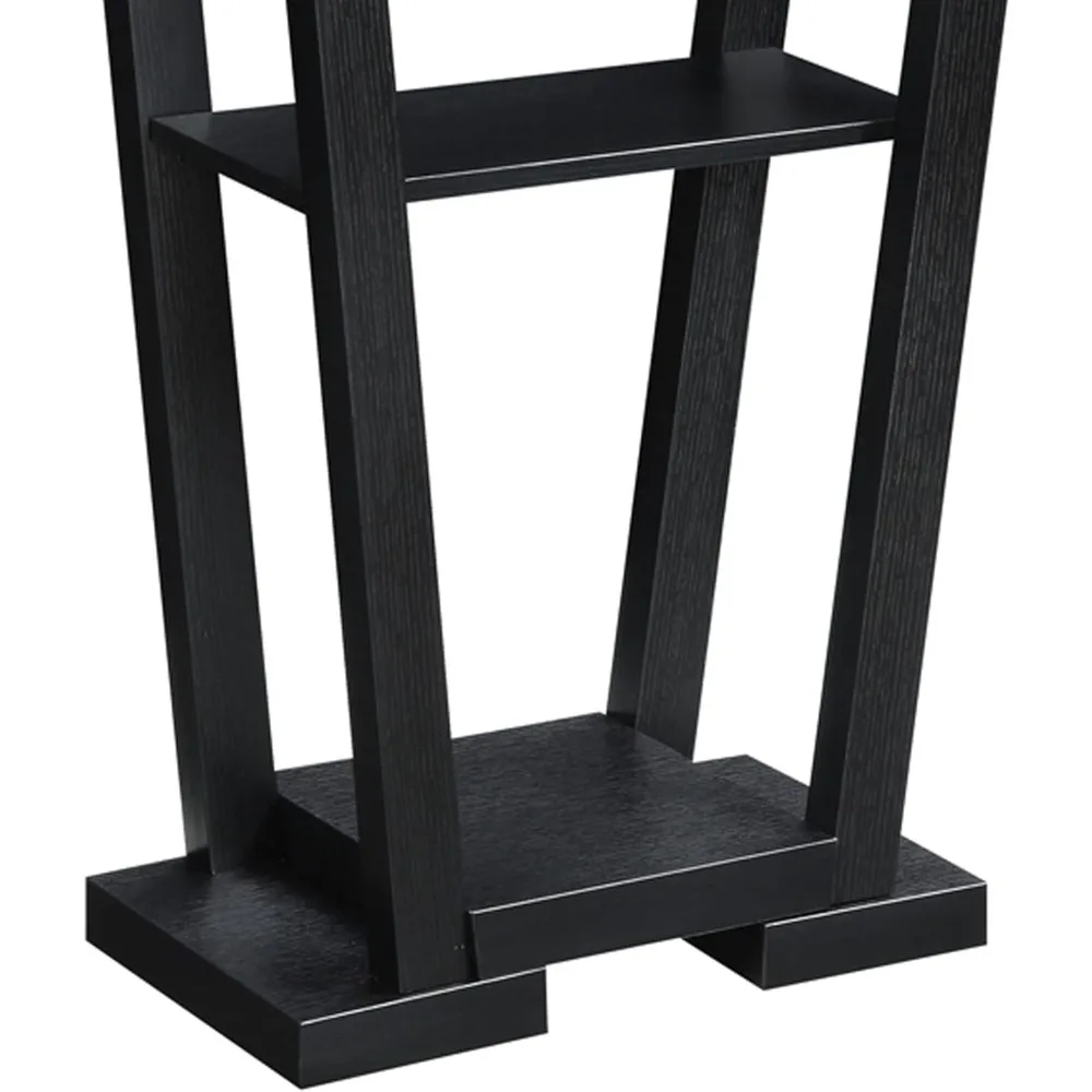 طاولة كونسول ضيقة حديثة مع أرفف تخزين، طاولة مميزة لأريكة المدخل لغرفة المعيشة، مقاس 31.5 بوصة باللون الأسود #5