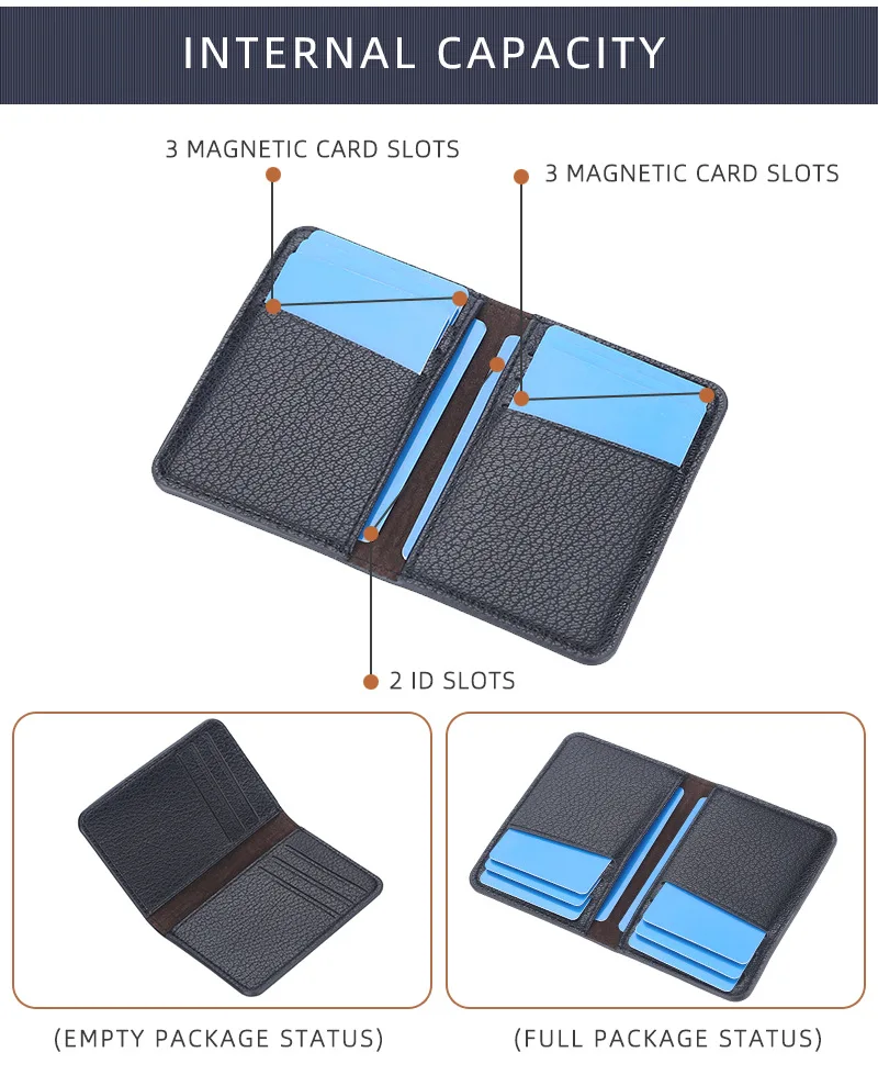 Baellerry Slim Compact Luxury Brand Wallet Men Soft Leather Credit Card Holders Wallet for Men Small ID Card Case Cardholder