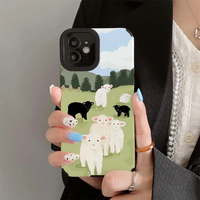 Cute Cartoon Sheep Phone Cases for IPhone 11 Case 14 Pro Max 15 Pro Max IPhone Case for IPhone 13