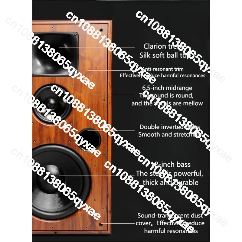 A-1321 12 Inch Passive Bookshelf Speaker HIFI Fever 3 Frequency Horn Tweeter Double Guide Hole 180W 4/8Ohm