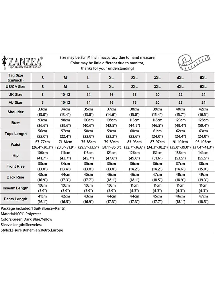 ZANZEA-أطقم قصيرة مطبوعة للنساء ، ملابس شاطئ غير رسمية ، بلوزة وسراويل بدون أكمام ، بدلة رياضية فضفاضة ، عطلة ، الصيف ، 2