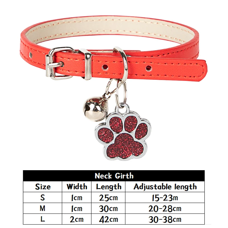 Pet Collars with Personalized ID Tag Adjustable PU Collar Anti-lost Engraved Address Customized Cat Dog Collars Pet Accessories