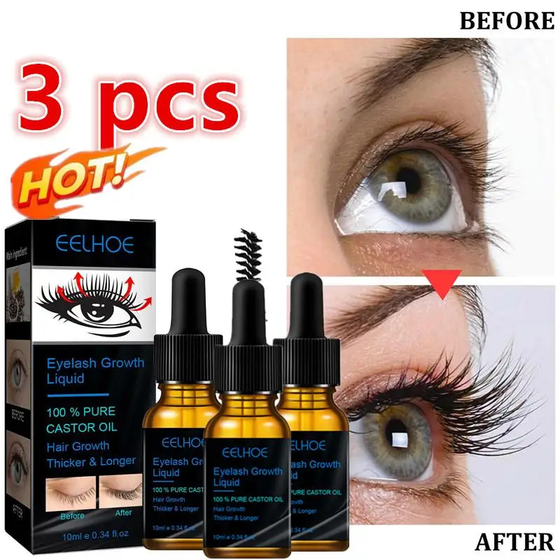 

3pc Natural Eyelash Growth Serum 7 Days Fast Eyelashes Enhancer Longer Thicker Fuller Lashes Eyebrows Lift Eye Care Products