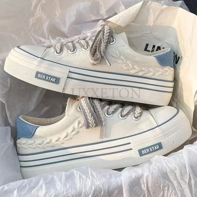 

Thick Soled Canvas Cuteness Sweet Trendy Versatile Women Thin Niche Design Casual Breathable Board Shoes Spring Autumn Styles