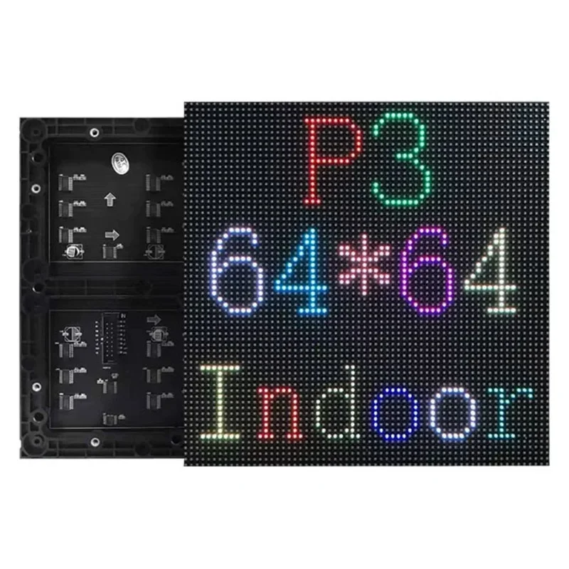 실내 P3 RGB LED 매트릭스 스크린 모듈, 고해상도, 1/32 스캔, 사인 LED 디스플레이 패널, 64x64 픽셀, 192x192mm