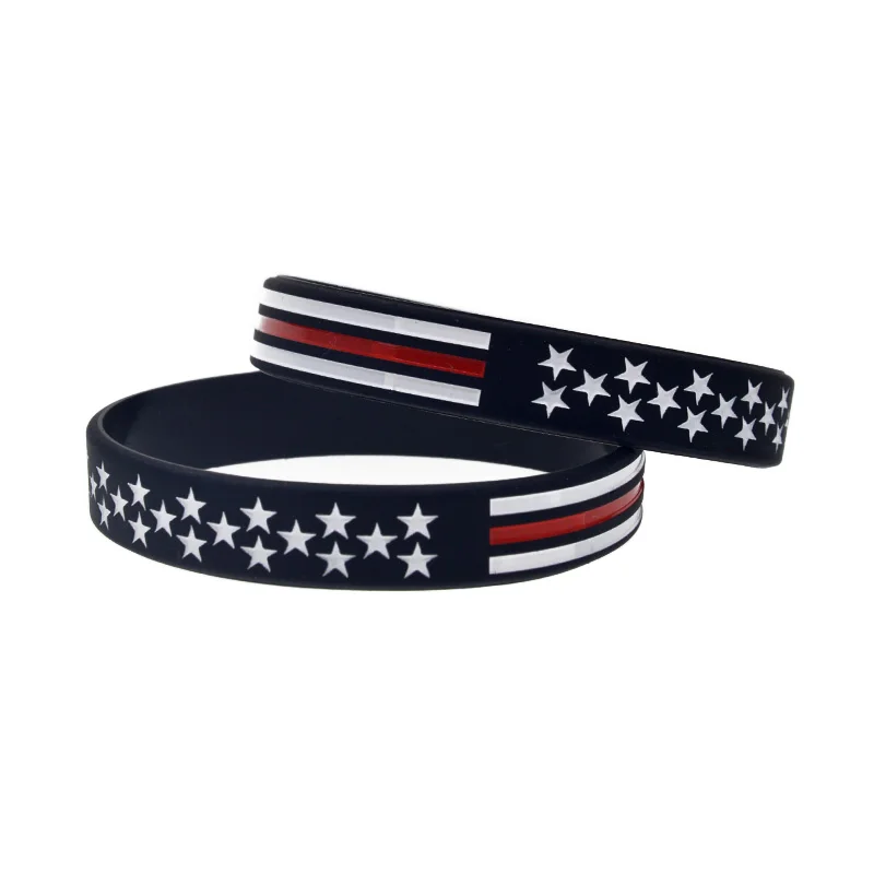 50 قطعة سوار معصم من السيليكون بعلم النجمة الأمريكية يرمز إلى الالتزام على الحرية والعدالة #2