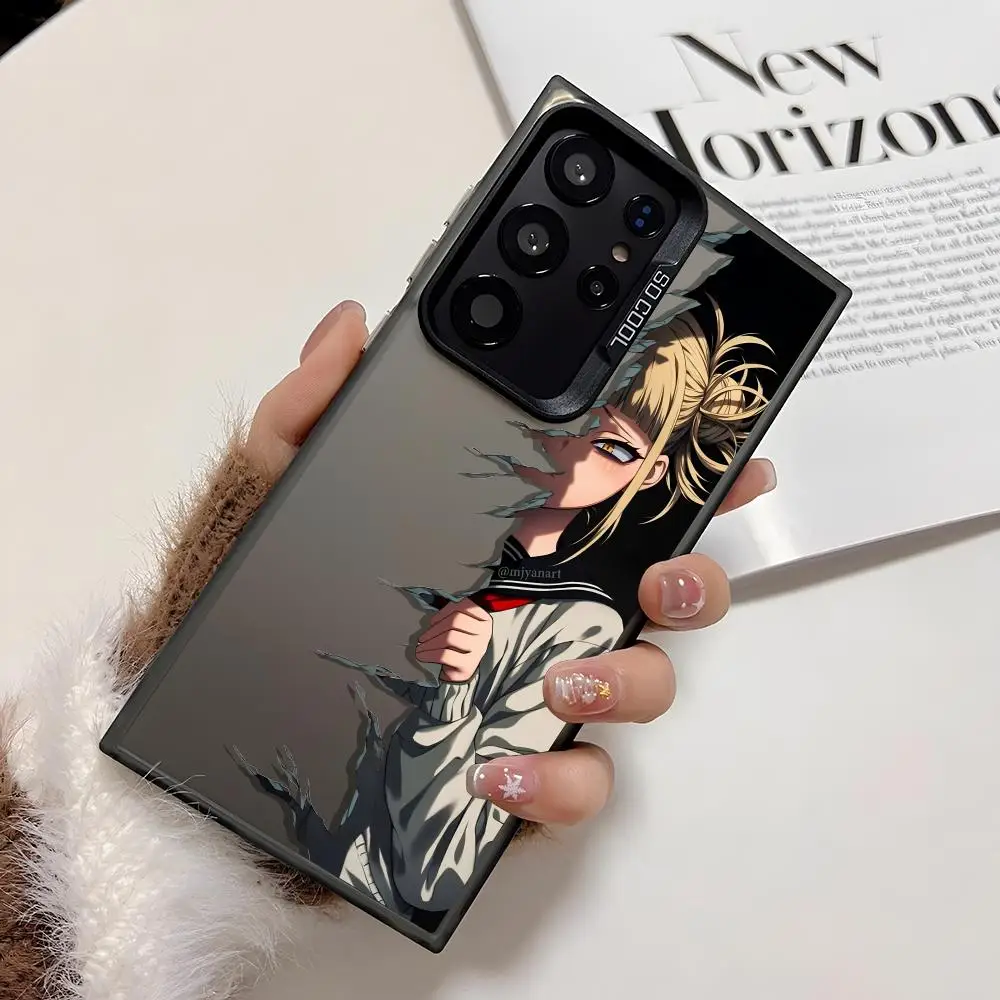 Custodia per telefono Himiko Toga A-Academia Hero per Samsung Galaxy S25 Edge S24 S23 S22 S21 S20 Ultra Funda Custodia per telefono in silicone argento