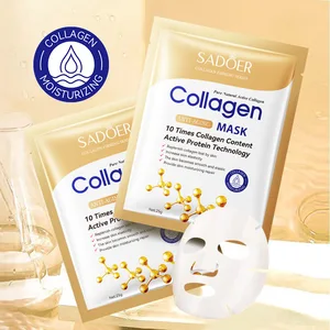 Máscara facial de colágeno, firmeza, hidratação, reparação, brilho, skincare, folha, beleza, máscaras faciais, cuidados com a pele, 10pcs 10 principais vendas filme de colageno - №3