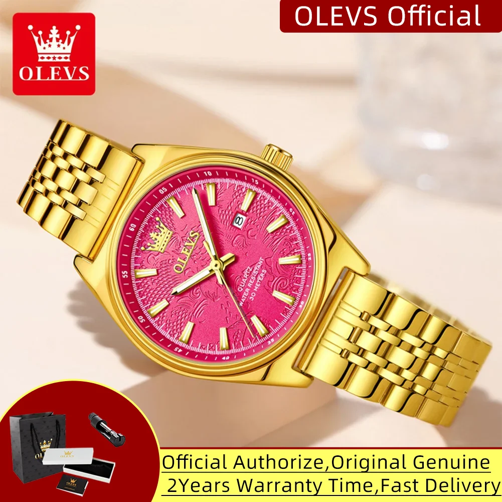 

OLEVS 3703 оригинальные кварцевые часы для женщин, однотонный стальной ремешок, модные минималистичные элитные брендовые женские наручные часы, новинка 2023 года