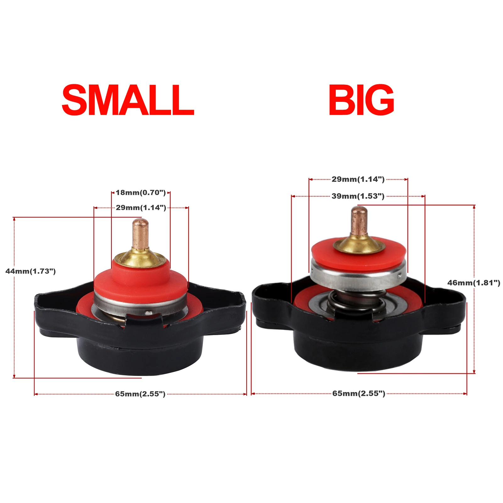 Universal Car Motorcycle Thermo Radiator Cap 0.9 ~ 1.8 Bar 25.6psi Tank Cover Water Temperature Gauge