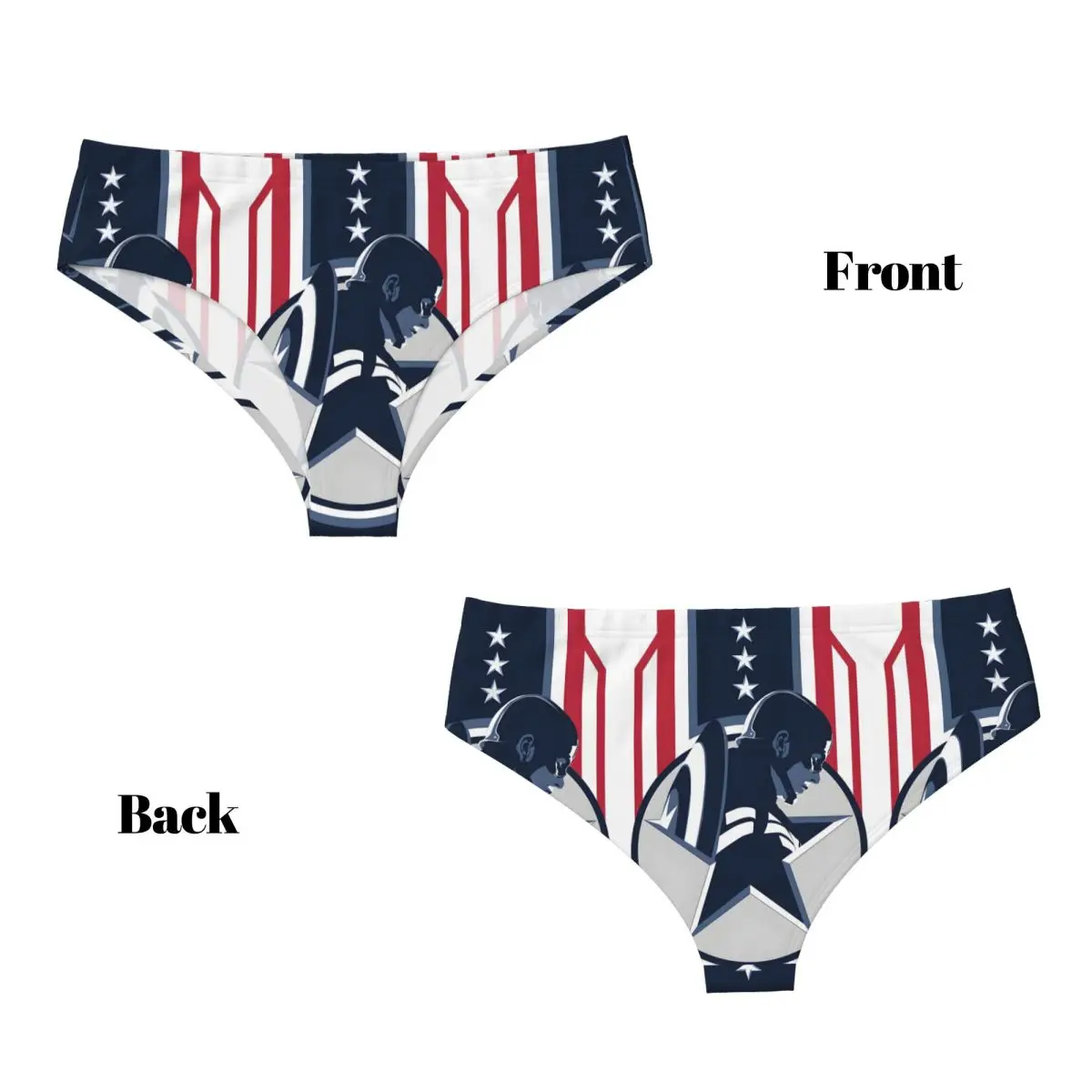 Personalizzato Capitan America Cartoon Moives Slip Intimo Donna Mutandine con scudo elasticizzato traspirante