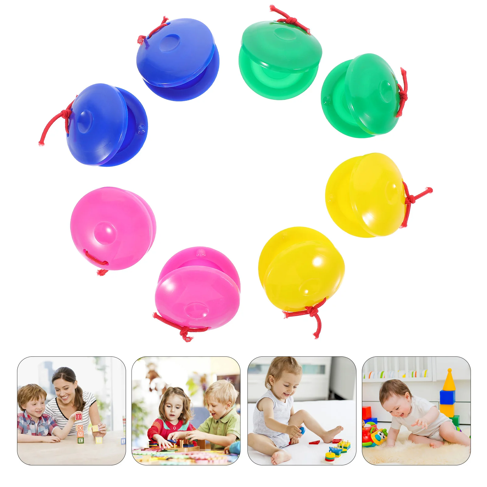 24 Pcs Percussion Soundboard Rhythm Castanets Instruments for Kids Handheld Small Classroom Rewards Finger Pp Child