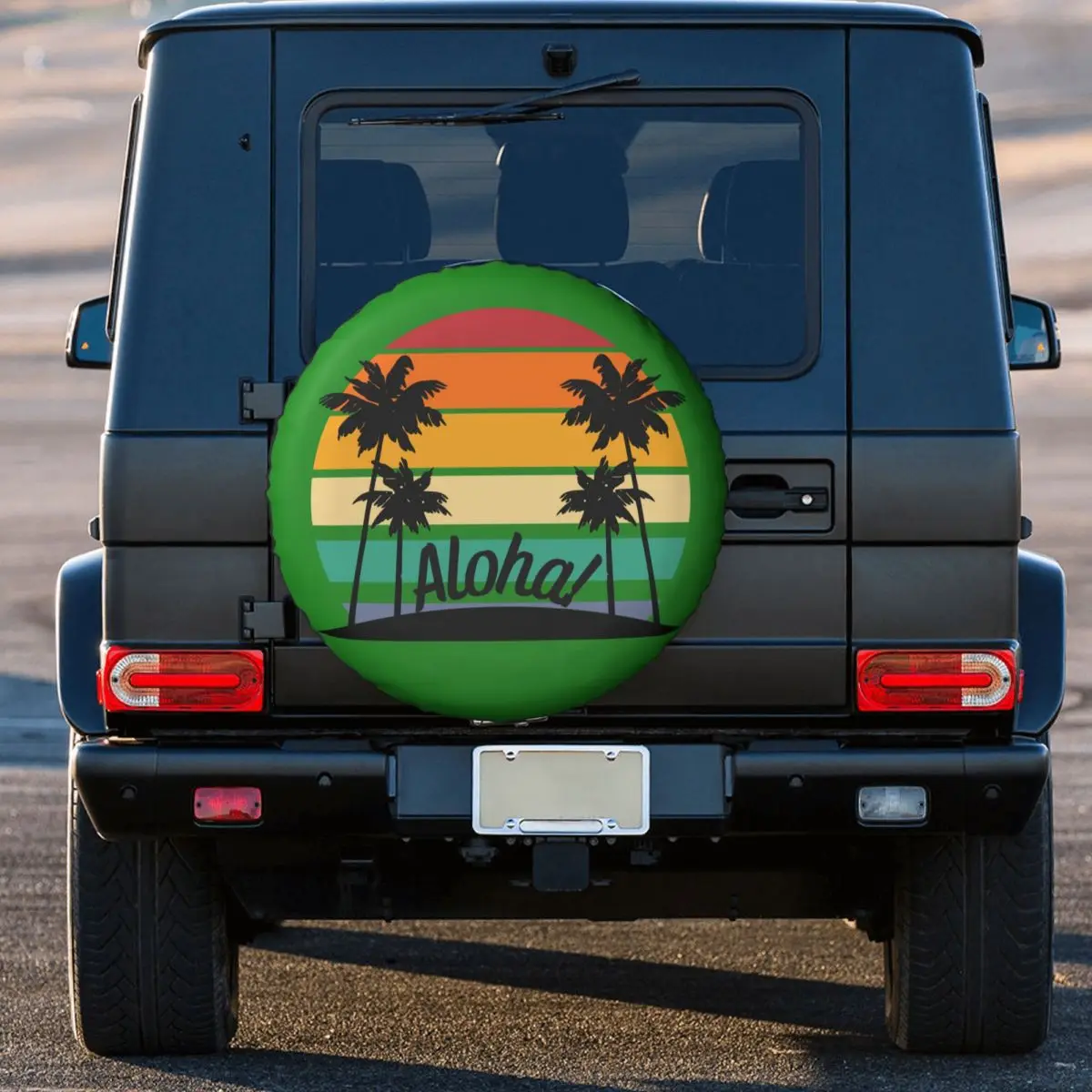 Hawaii Aloha Beach Spare Wheel Cover Universal for Jeep 4x4 SUV Custom Tropical Palm Tree Tire Protector 14\