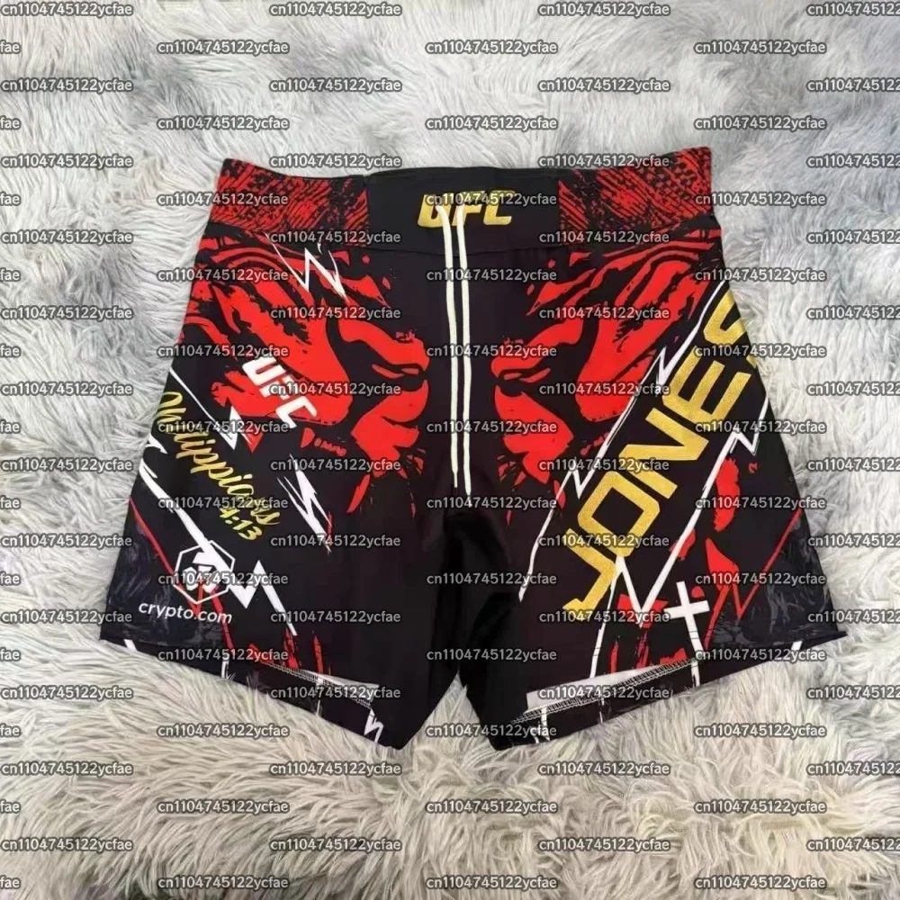

UFC JONES Боксерские шорты 2025 Новое специальное издание Мужские шорты для фитнеса Быстросохнущие и дышащие свободные шорты для бега и фитнеса