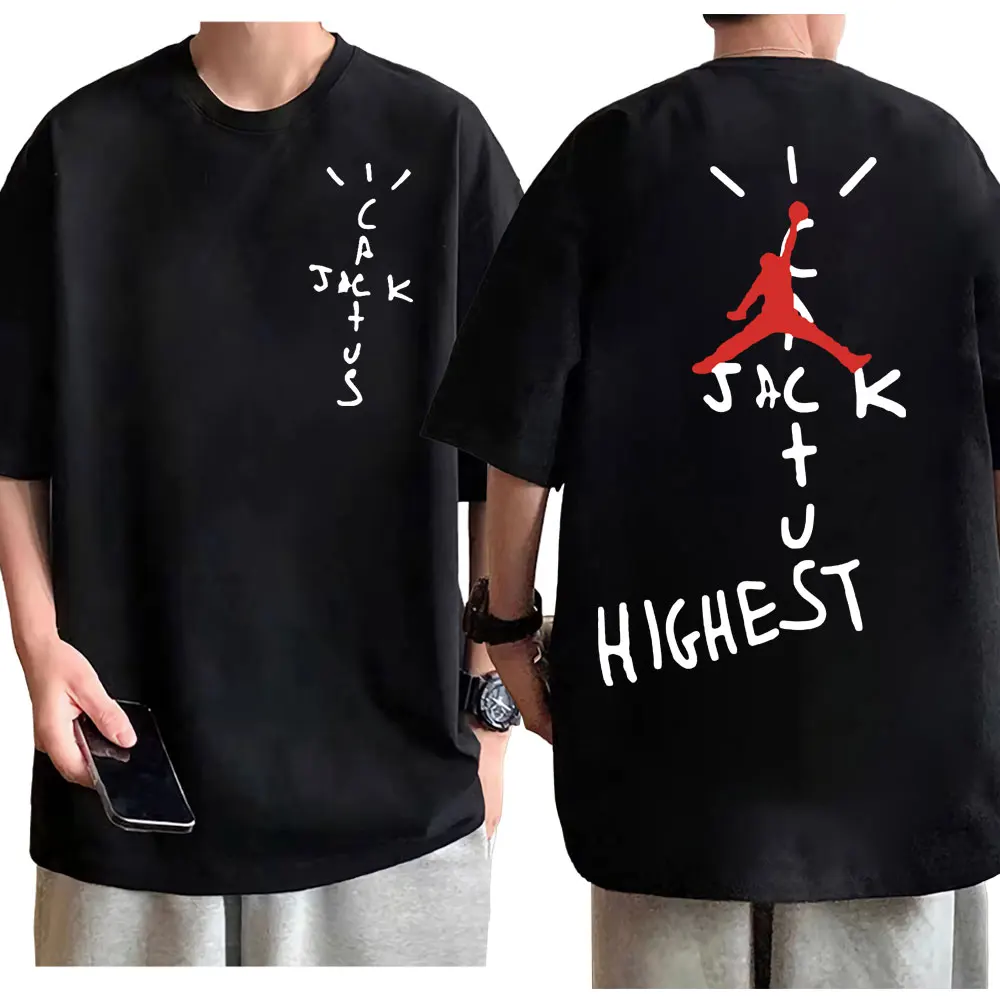 

Rapper Cactus Jack Highest in The Room Print T-shirt Men Women Harajuku Hip Hop T Shirts Casual Fashion Short Sleeve T-shirts