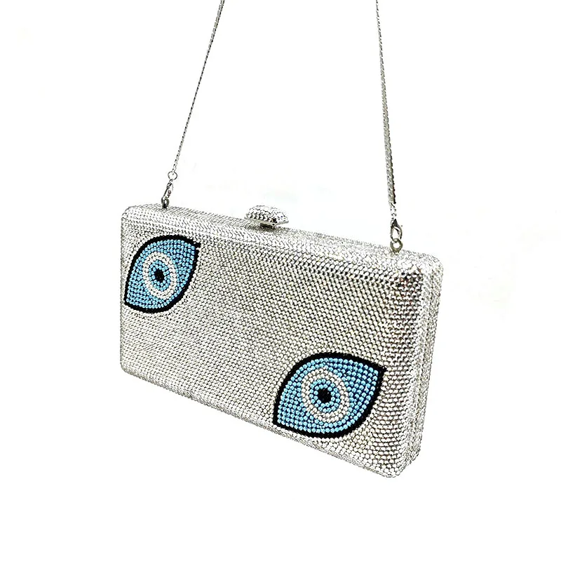 

Luxuries evil eye design Bridal wedding purses women evening party diamonds couture crystal clutches
