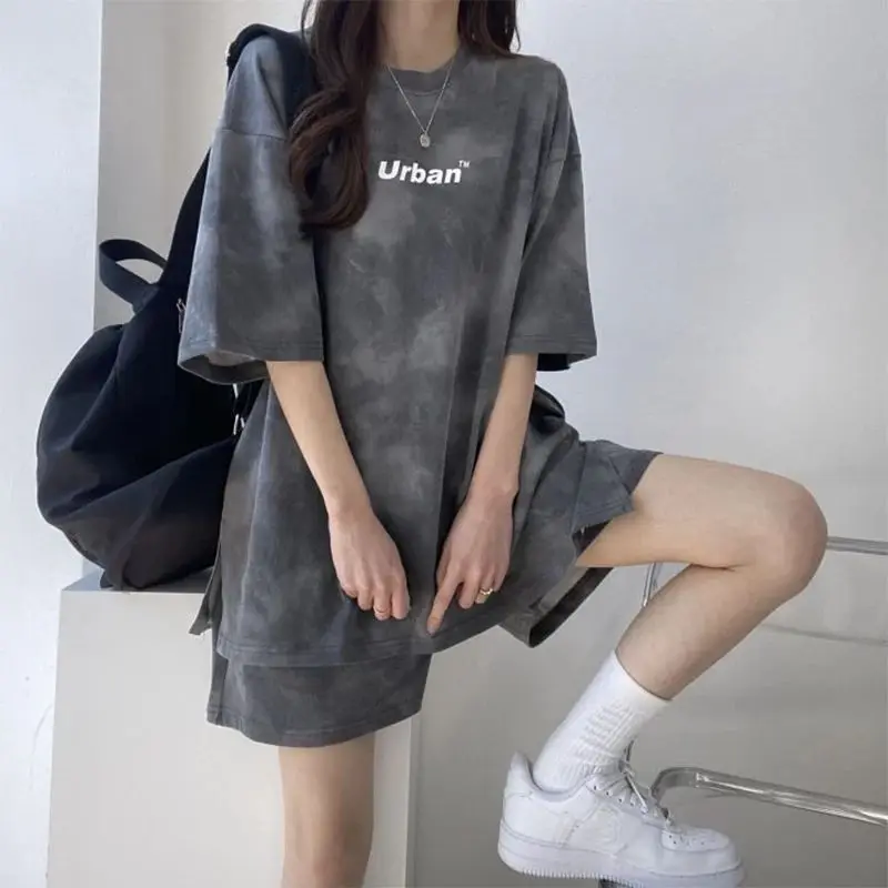 مجموعة ملابس نسائية صيفية ort Sve تي شيرت orts 2P 2023 Faion بدلة نسائية ملابس نسائية مريحة غير رسمية #2