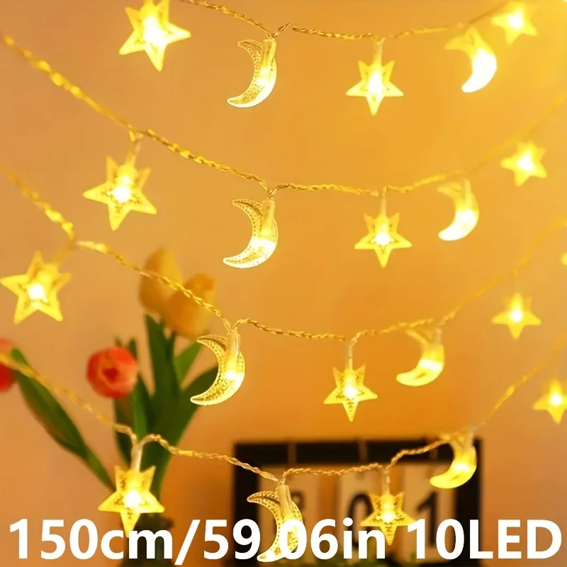 30LED 별 달빛 요정 스트링 조명, 배터리 작동 크리스마스 요정 간랜드 조명, 휴일 파티 침실 테마 장식