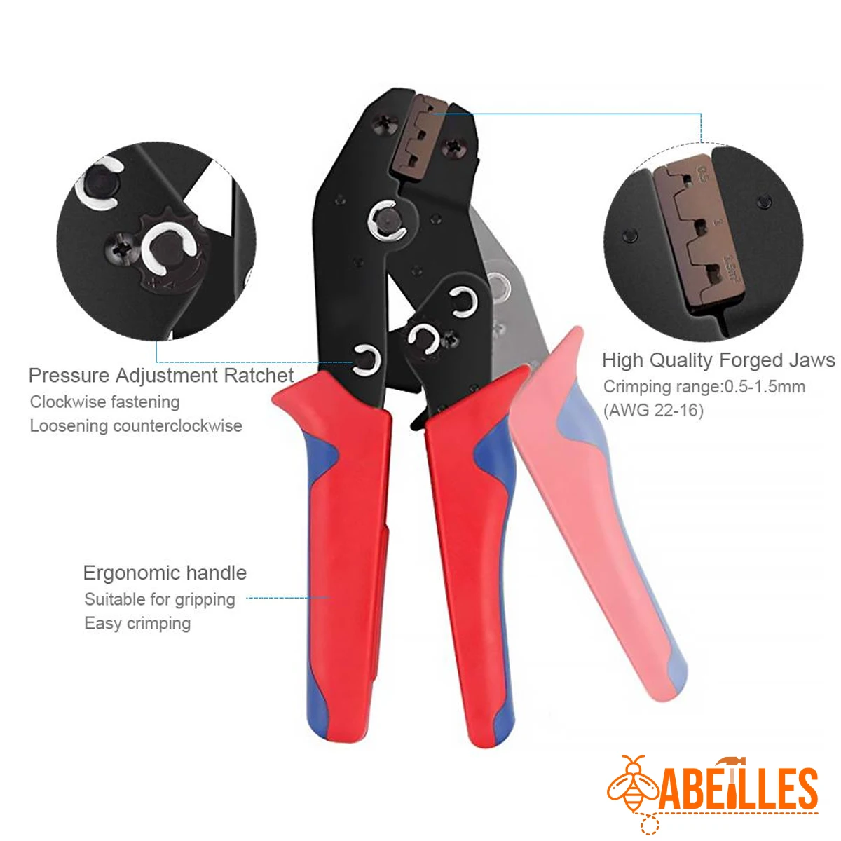 SN-48B Crimping Pliers Terminal Crimper Wire Size 0.5-1.5mm