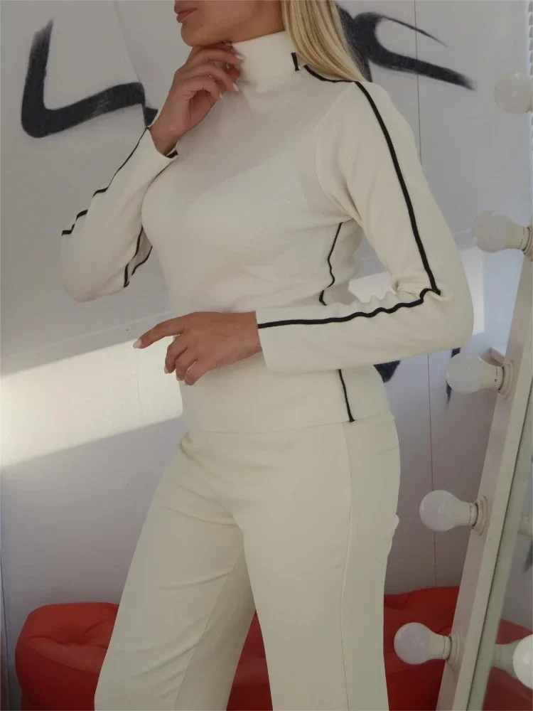 

New Autumn Winter Turtleneck Pullover Sweater Women Slim Fit Solid Long Sleeve Top New Elegant Office Lady Black White Sweaters