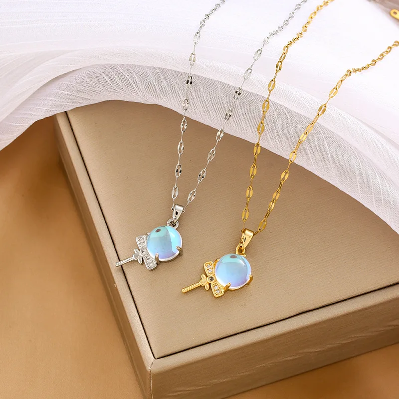 

Fashion senior sense colorful lollipop necklace women simple clavicle chain network red all-match titanium steel