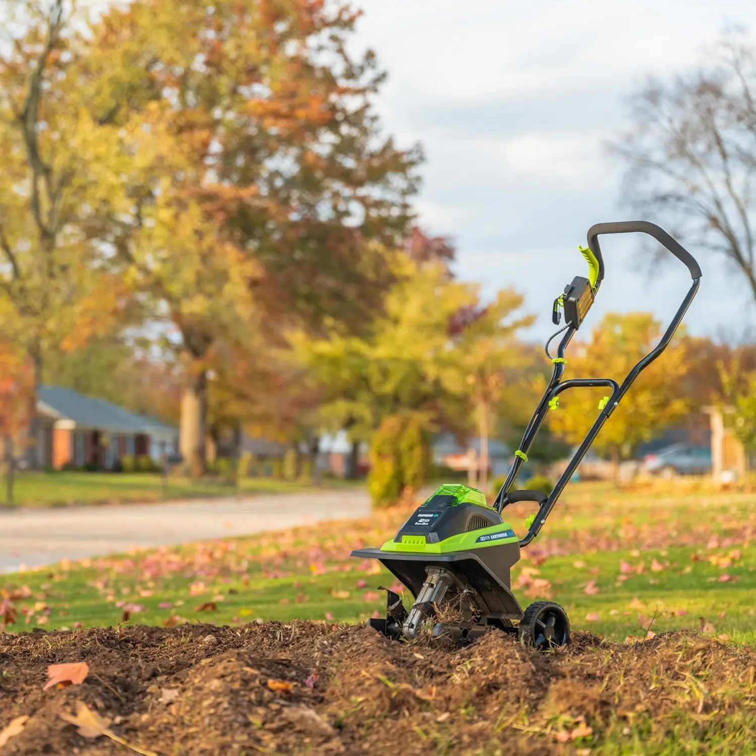 Power Tools by 11-Inch 40-Volt Lithium-Ion Cordless Electric Tiller/Cultivator, 4Ah Battery & Charger In