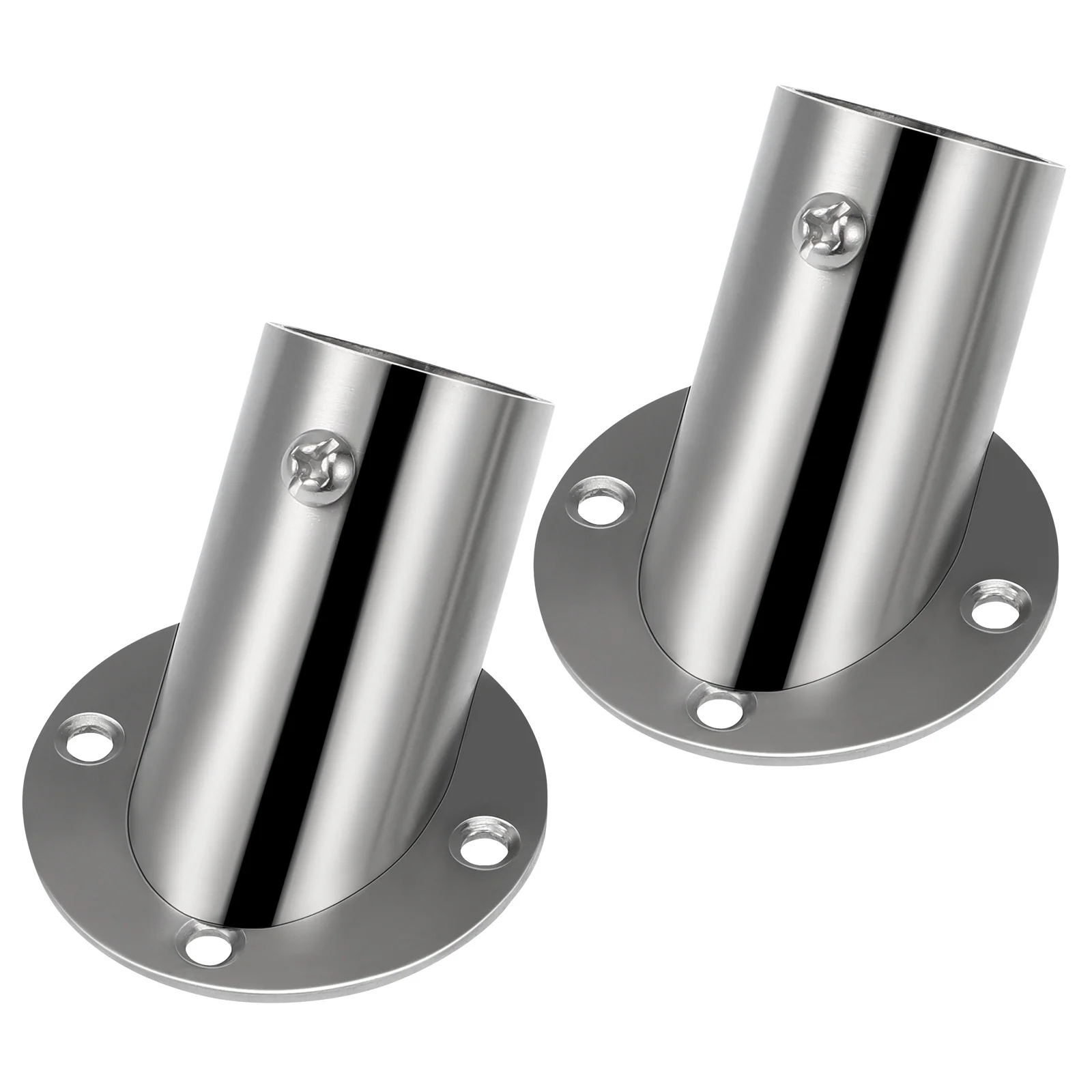 

2Pcs Corrosion Resistant Stainless Steel Flange Socket J-Shaped Bracket Support for Closet Rod Hanging System Closet Rod