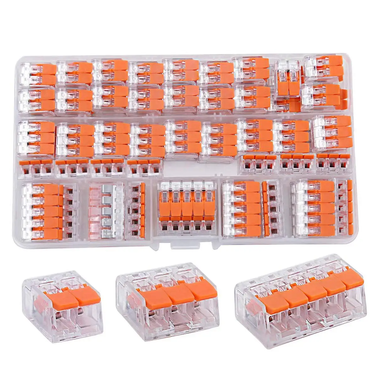 75 Pcs Lever Wire Connectors,Wire Connector Assortment Pack Quick Connect Wire Terminal Kit Push-In Lever Wire Connectors