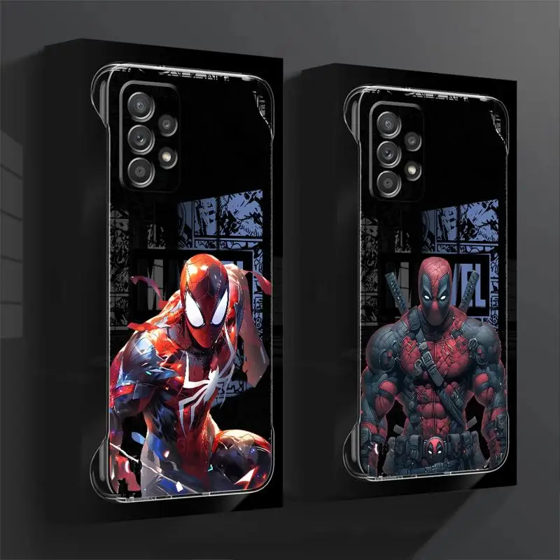 Spiderman Venom Steve-Rogers phone case for Samsung Galaxy A52 A14 A51 cases A13 A55 A52s A15 A53 borderless cooling clear funda