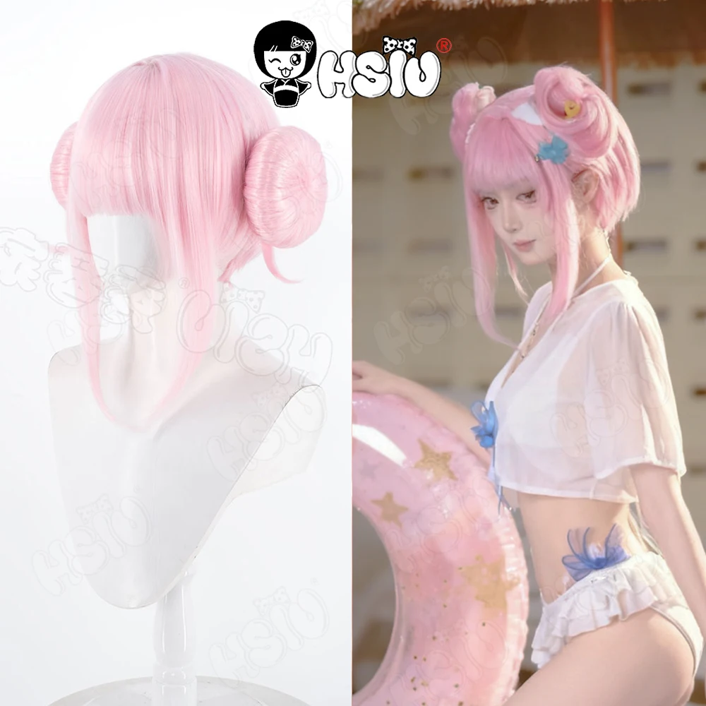 

Misono Mika Cosplay Wig HSIU 30CM Light Pink Short Hair Heat Resistant Synthetic Wig+Wig cap Game Blue Archive Cosplay Wig