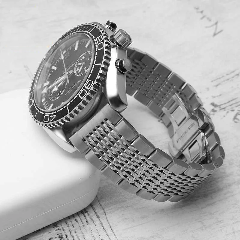 22mm Stainless Steel Wristwatch Strap for Casio MDV-106 MTP-1374/1375 Swordfish MDV106-1AV Seiko No.5 Citizen Watchband Chain