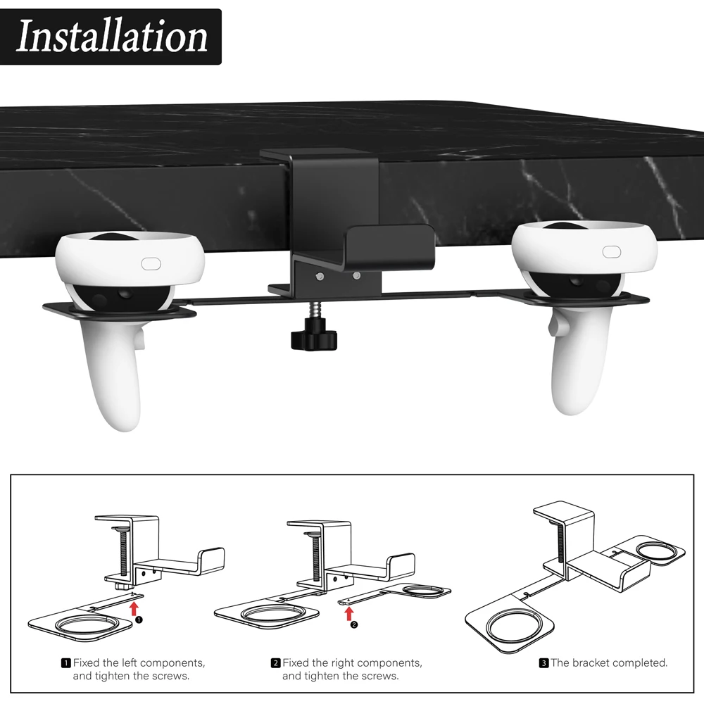 HUNDAI-Soporte de escritorio de aleación de aluminio puro, estación Simple de ahorro de espacio para Oculus Quest 2/Meta Quest Pro VR, accesorios