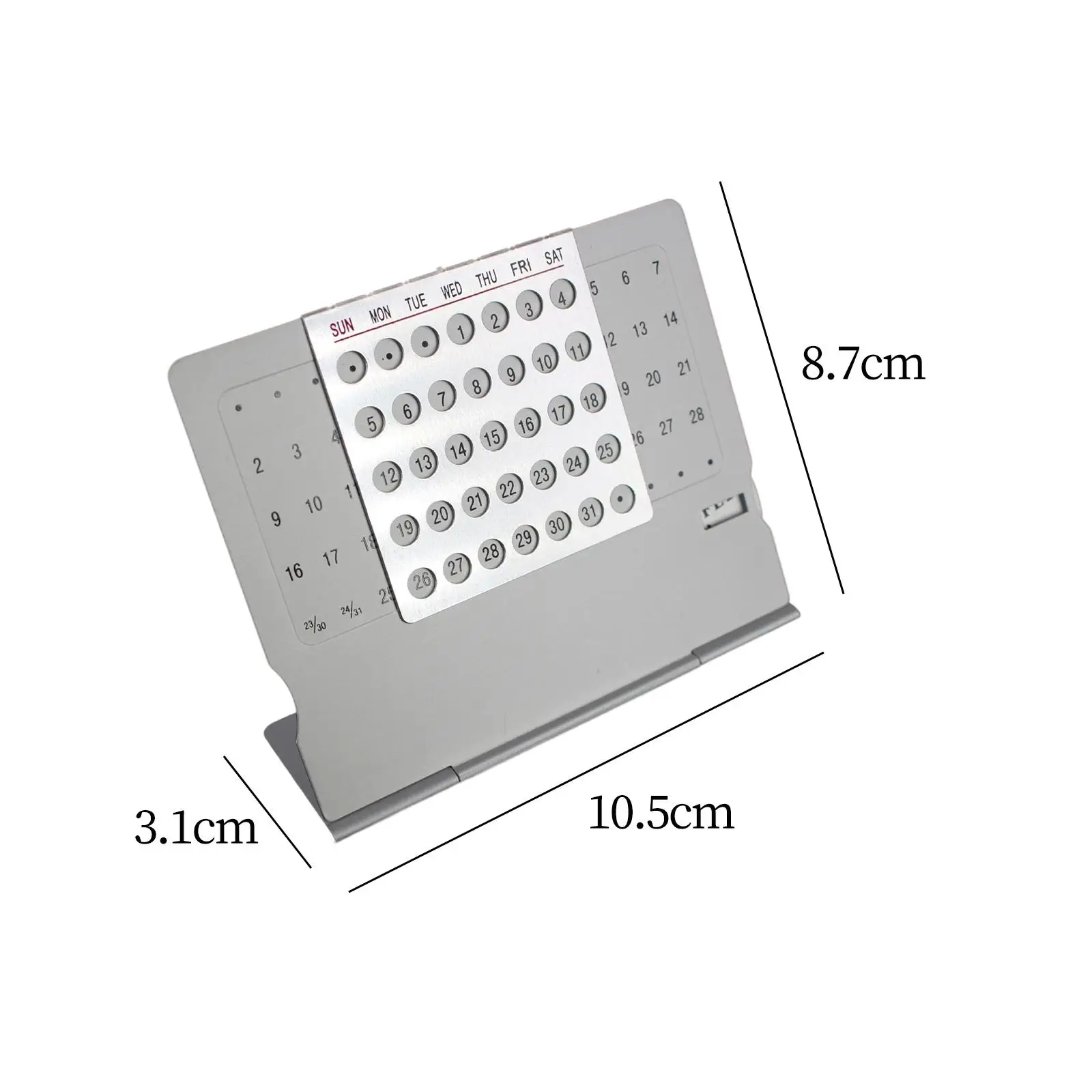 Reusable Aluminum Perpetual Calendar Mini Desk Standing Monthly Planner Adjustable Date Scheduler for Home Office Business