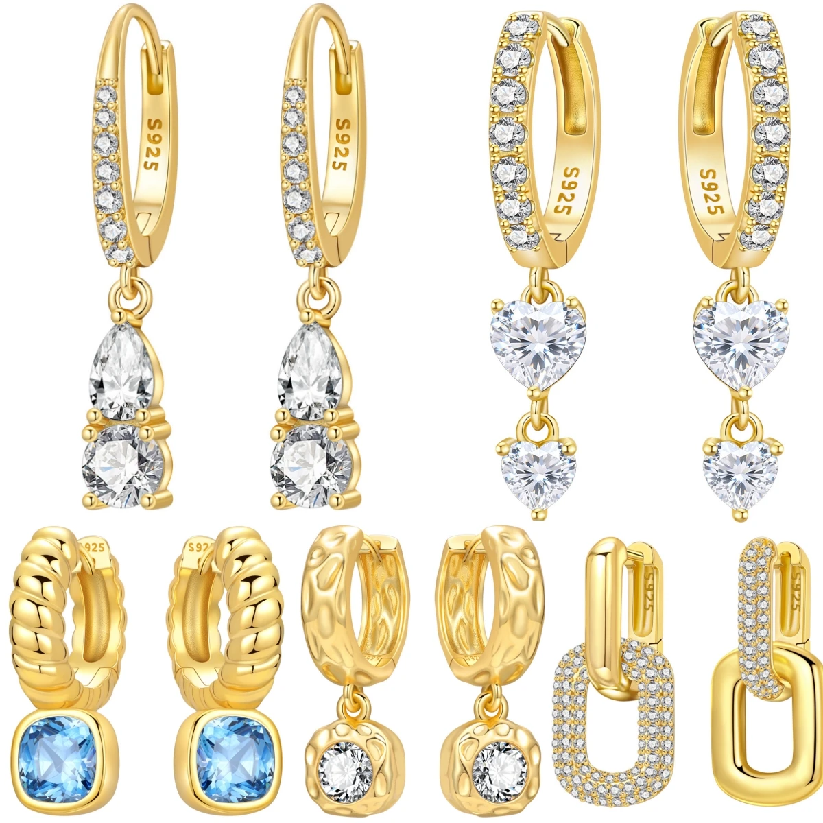 Orstarry 925 Sterling Silber 18 k Gold Elegante Wassertropfen Ohrringe Frauen Ohrringe Fashion Party Original Schmuck Geschenke
