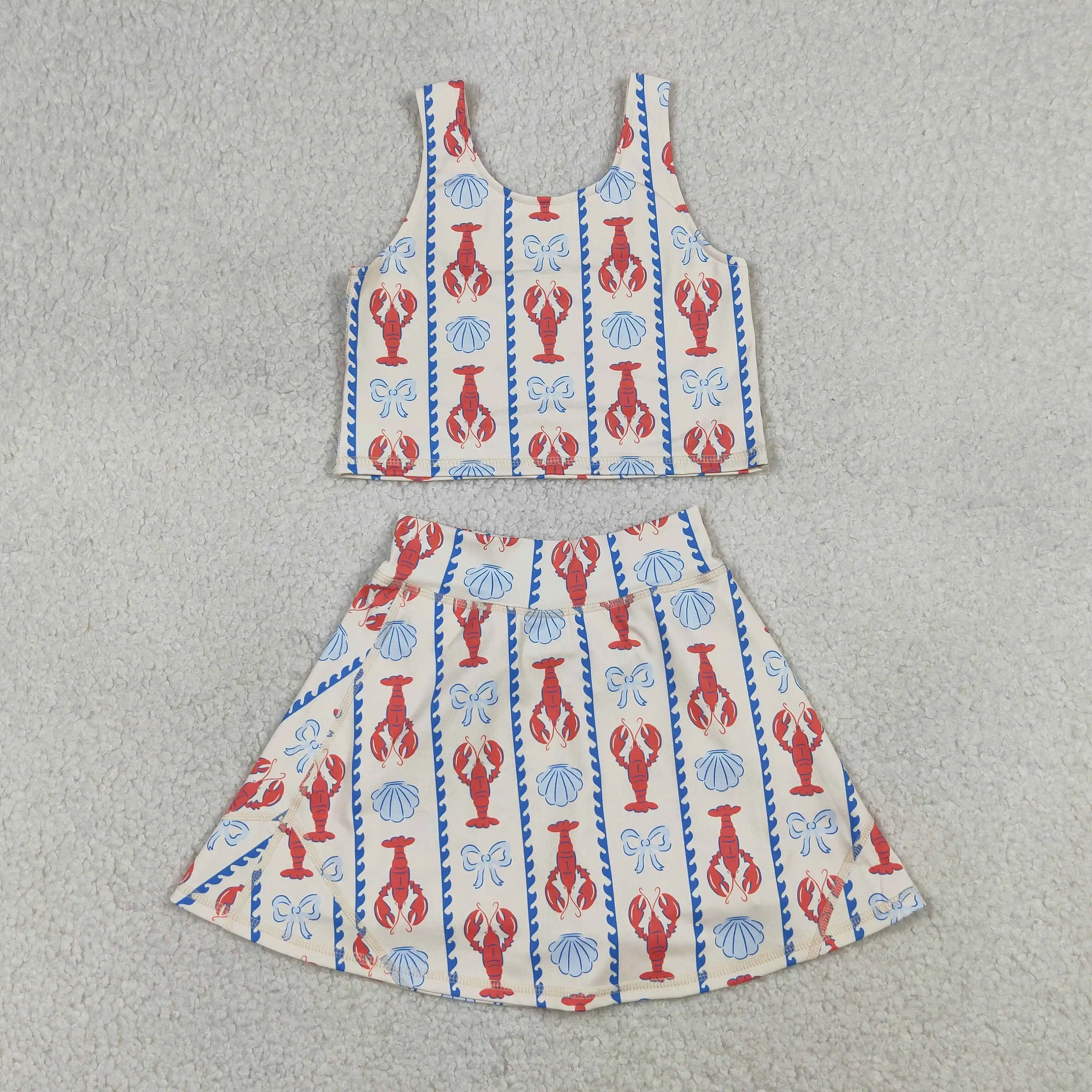 Baby Yoga Clothing - 卸売ベビーガールヨガアクティブカニボウズ服幼児シャツスカートショーツキッズスコートセットアスレチックサマー服